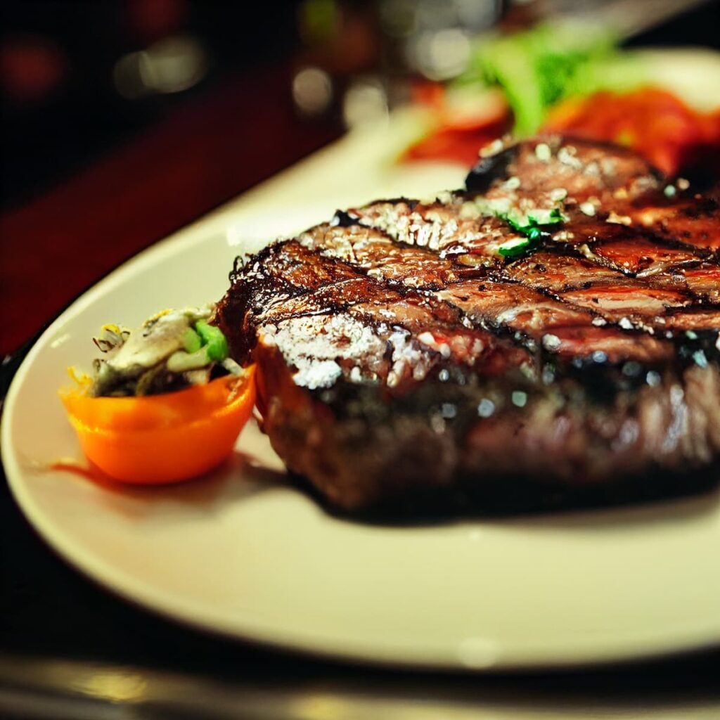 Imagem mostra carne nobre servida em churrascaria.