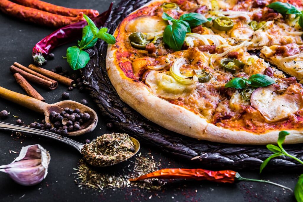 Imagem mostra pizza de longa fermentação muito saborosa.