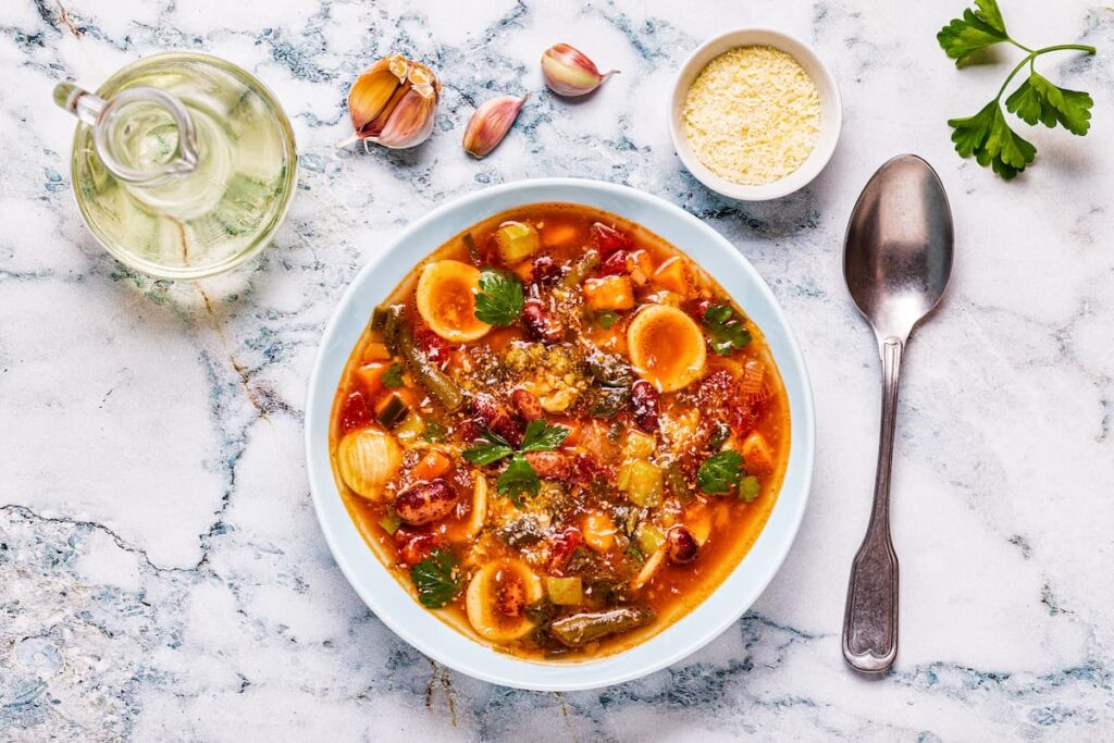 Imagem mostra uma deliciosa sopa italiana.