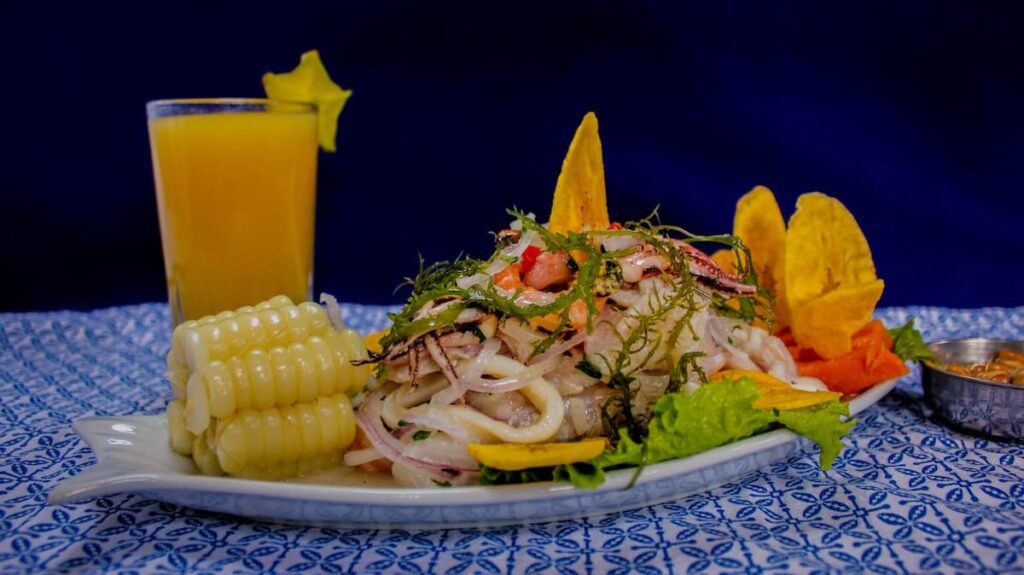 Imagem mostra prato de comida peruana.